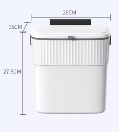 ELPHECO Plastic Wall-Mounted Hanging Kitchen Compost Bin with Lid 9L Under Sink
