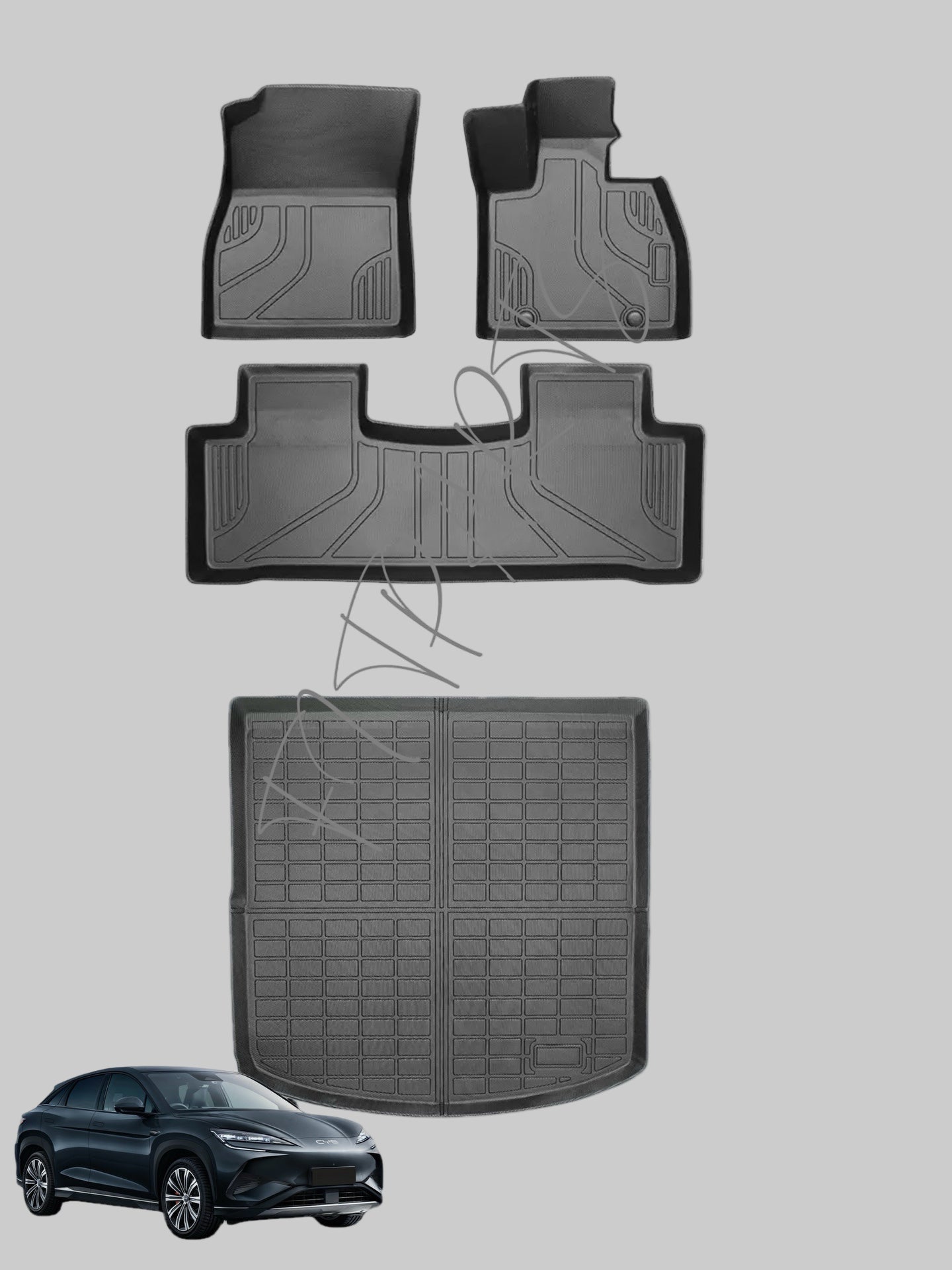 All-Weather Car Liner Floor Mats for BYD SEALION 7 2025-Onwards