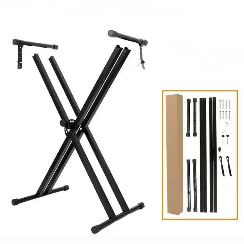 Piano Keyboard Stand, Adjustable Portable Heavy Duty X-shaped Premium Piano Stand with Locking Chain for 61-Key and 88-Key Keyboard