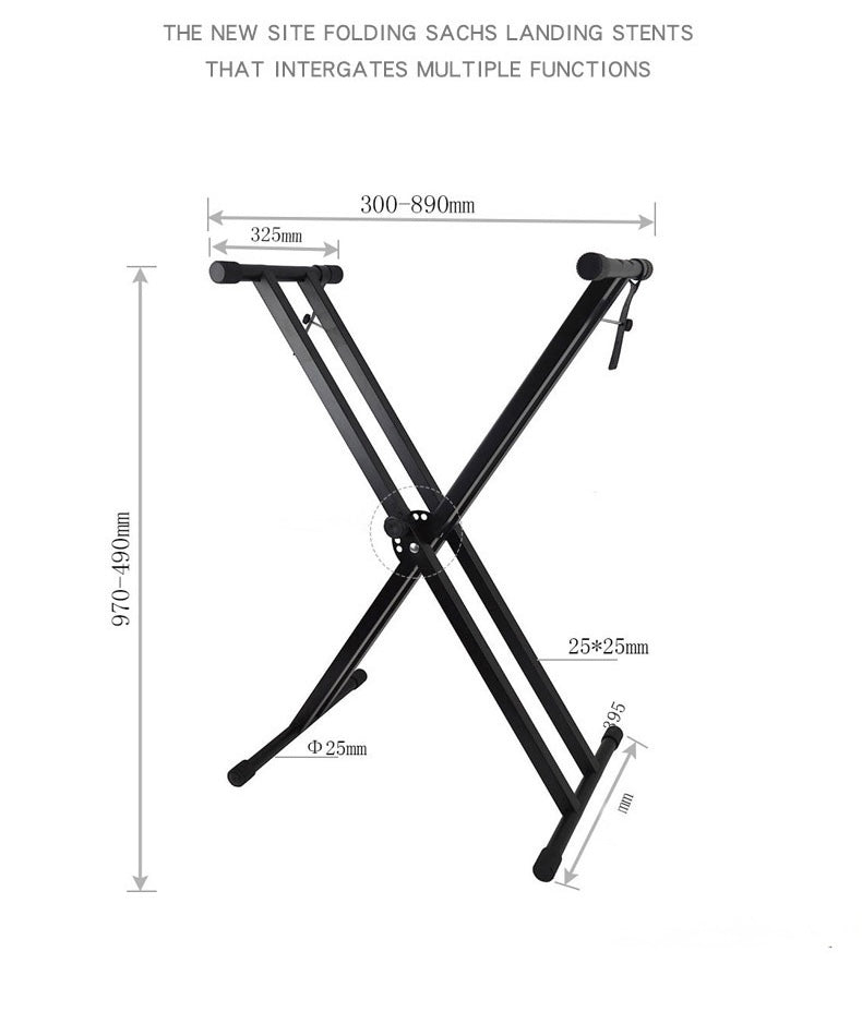 Piano Keyboard Stand, Adjustable Portable Heavy Duty X-shaped Premium Piano Stand with Locking Chain for 61-Key and 88-Key Keyboard