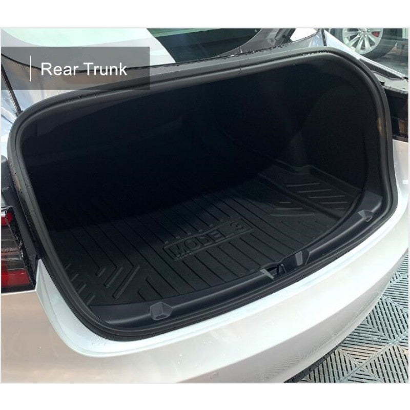 3Pcs Interior Boot Liners Set For Tesla Model 3 2017-2023