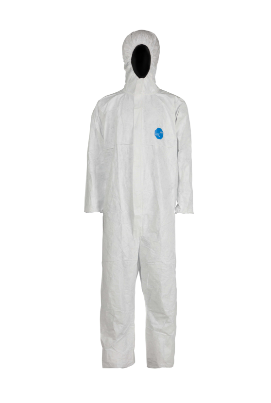 PROTECTIVE SUIT DuPont Tyvek 500 Xpert Hooded Coveralls White XLarge CAT III