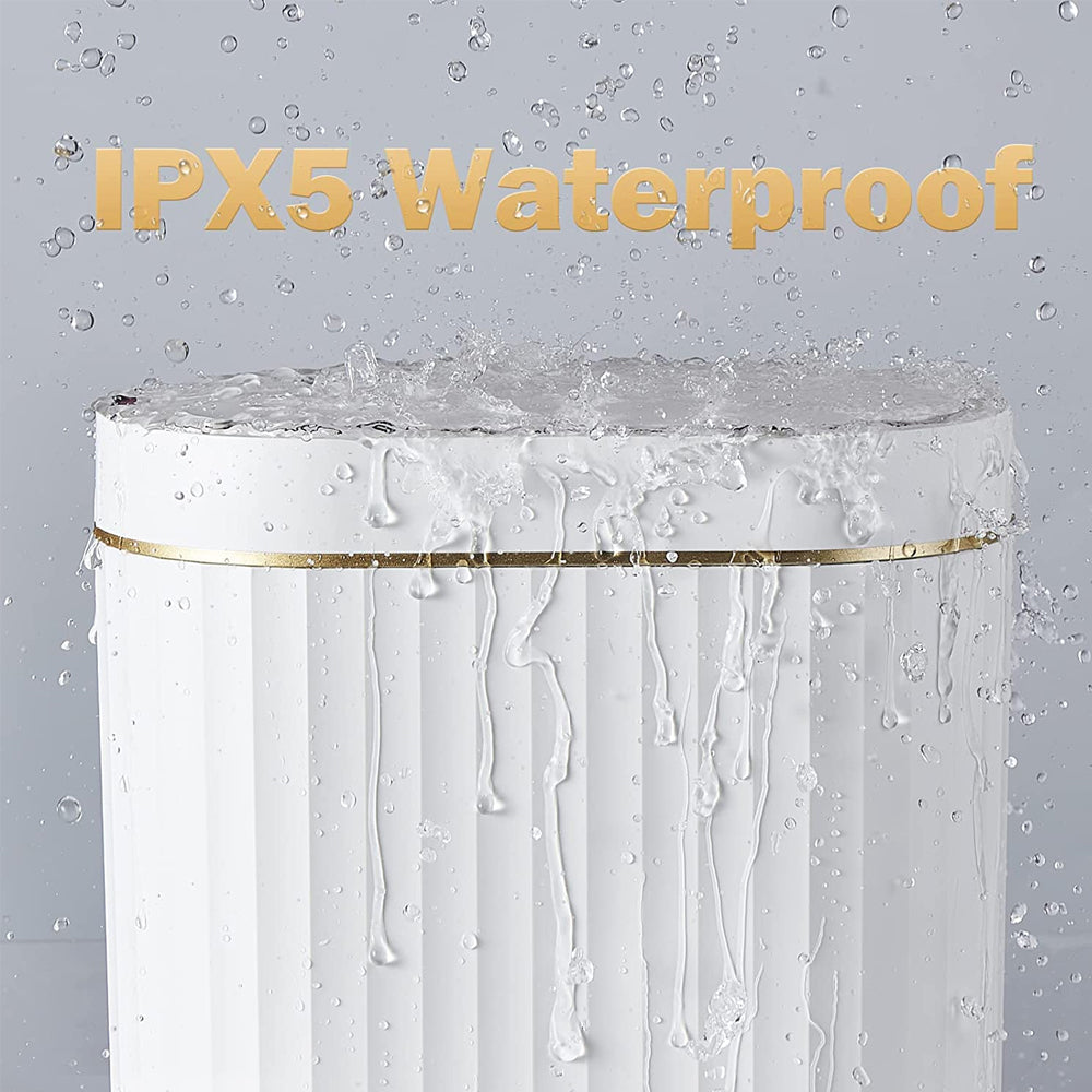 ELPHECO 2Gallons Bathroom Trash Can with Lid Automatic Garbage Can Slim Smart Trash Can, Small Plastic Trash Bin, Narrow Motion Sensor Trash Can for Bedroom, Bathroom, Kitchen, Office