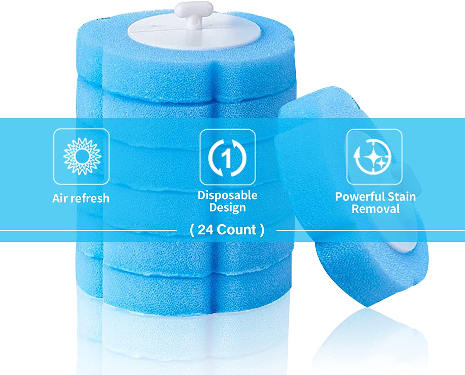 ELPHECO 12x Toilet Cleaning Brush Disposable Heads Refills Disposable Wipes