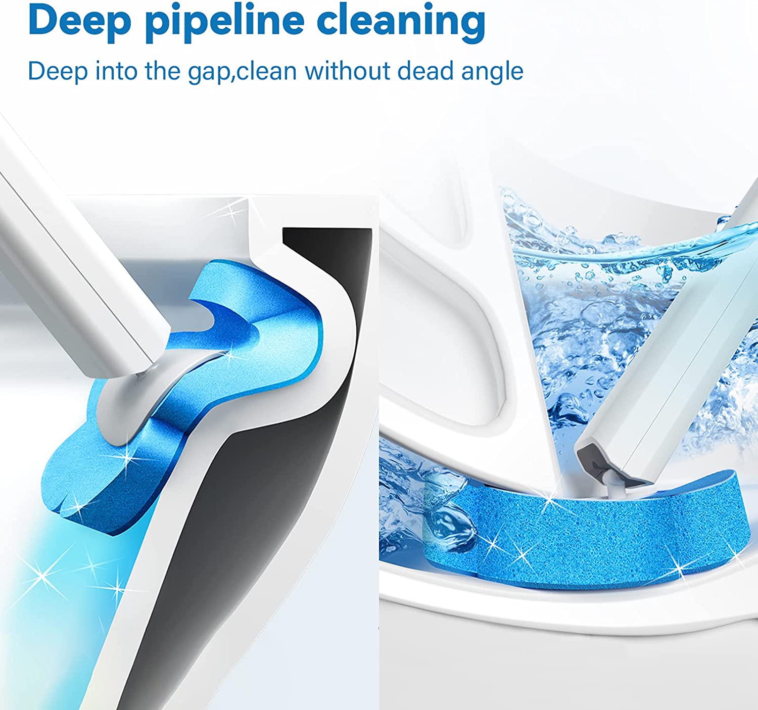 ELPHECO 12x Toilet Cleaning Brush Disposable Heads Refills Disposable Wipes