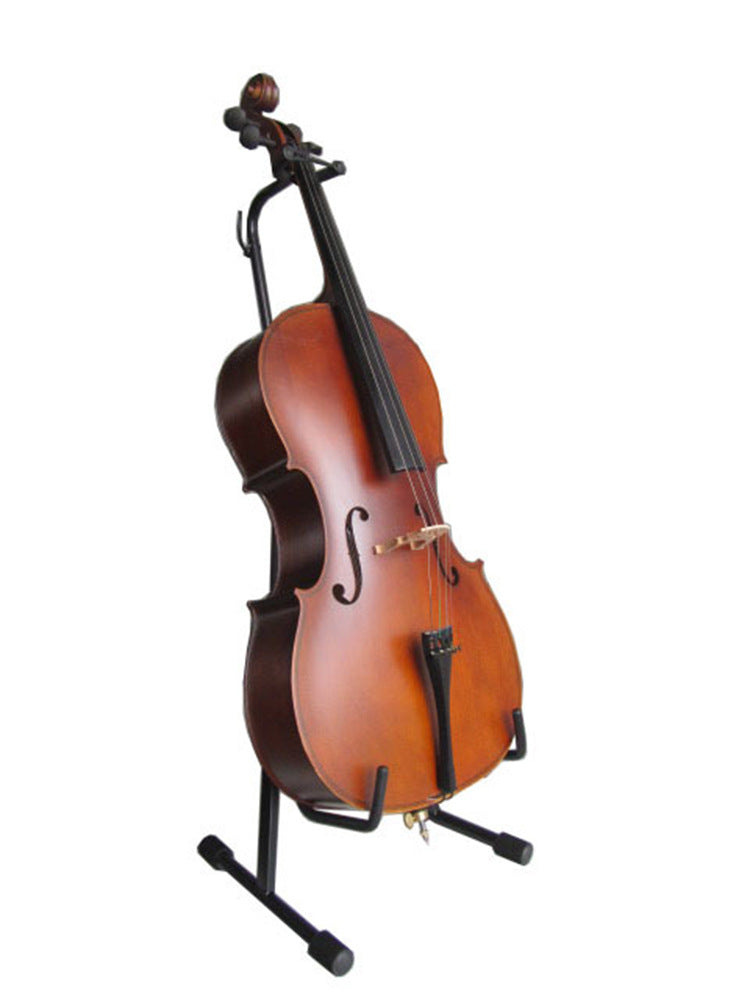 Professional Height Adjustable Foldable Cello Stand with Bow Holder Metal Black