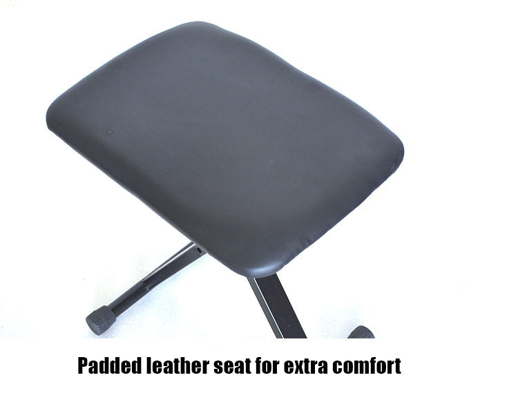 Large Height Adjustable Double Braced X Frame Music Piano Keyboard Stand Chair Stool