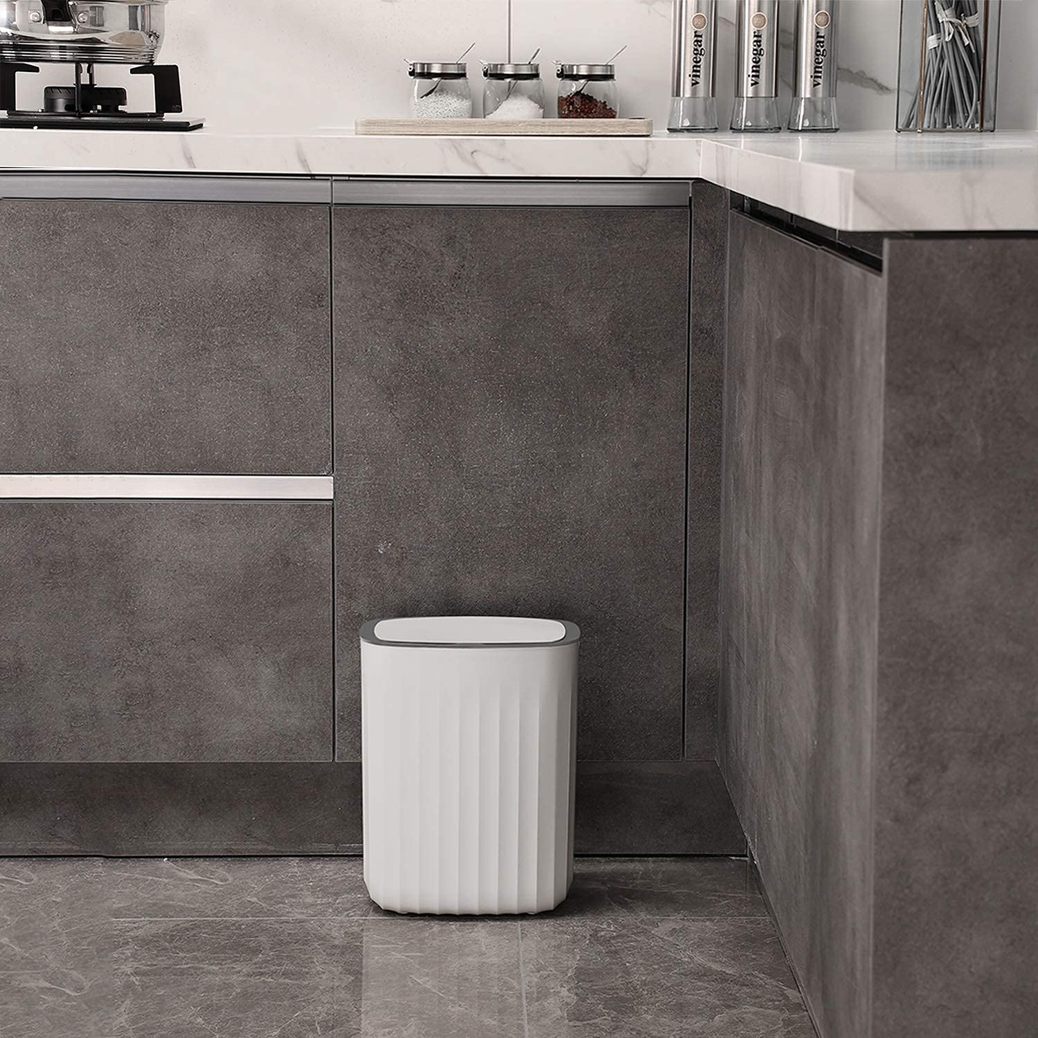 ELPHECO 10L Waterproof Motion Sensor Bedroom Trash Can with Lid, Automatic Touchless Garbage Bin for Bathroom Living Room Office…
