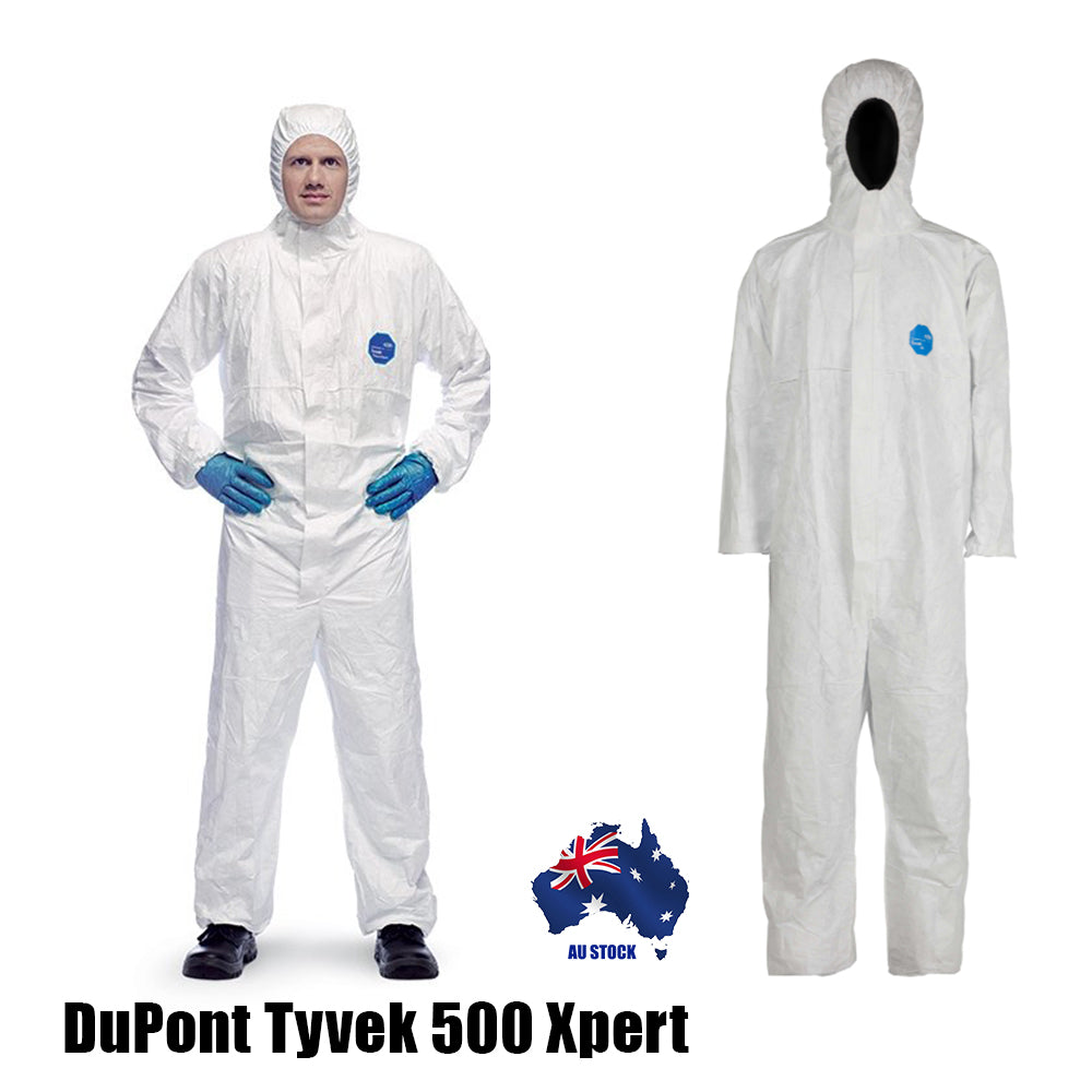 PROTECTIVE SUIT DuPont Tyvek 500 Xpert Hooded Coveralls White XLarge CAT III