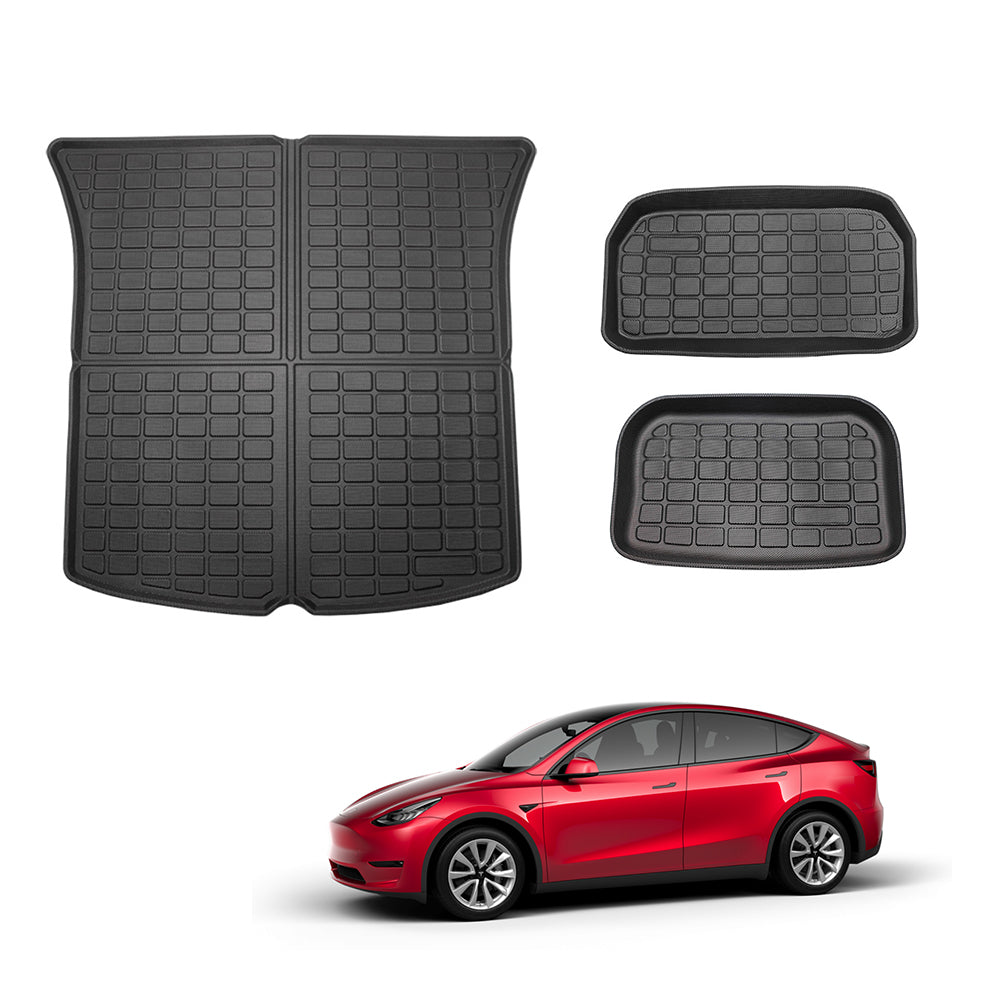 Tesla model y fußmatten 2023 kofferraum matte fracht liner modell 3 boden  matte zubehör auf ali express