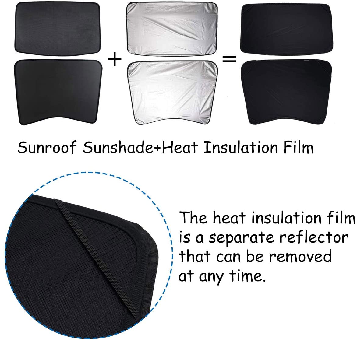 Custom Fit Tesla Model 3 Sunroof Mesh Top Sun Blind Sunshade with UV Heat Insulation Film 4 pc