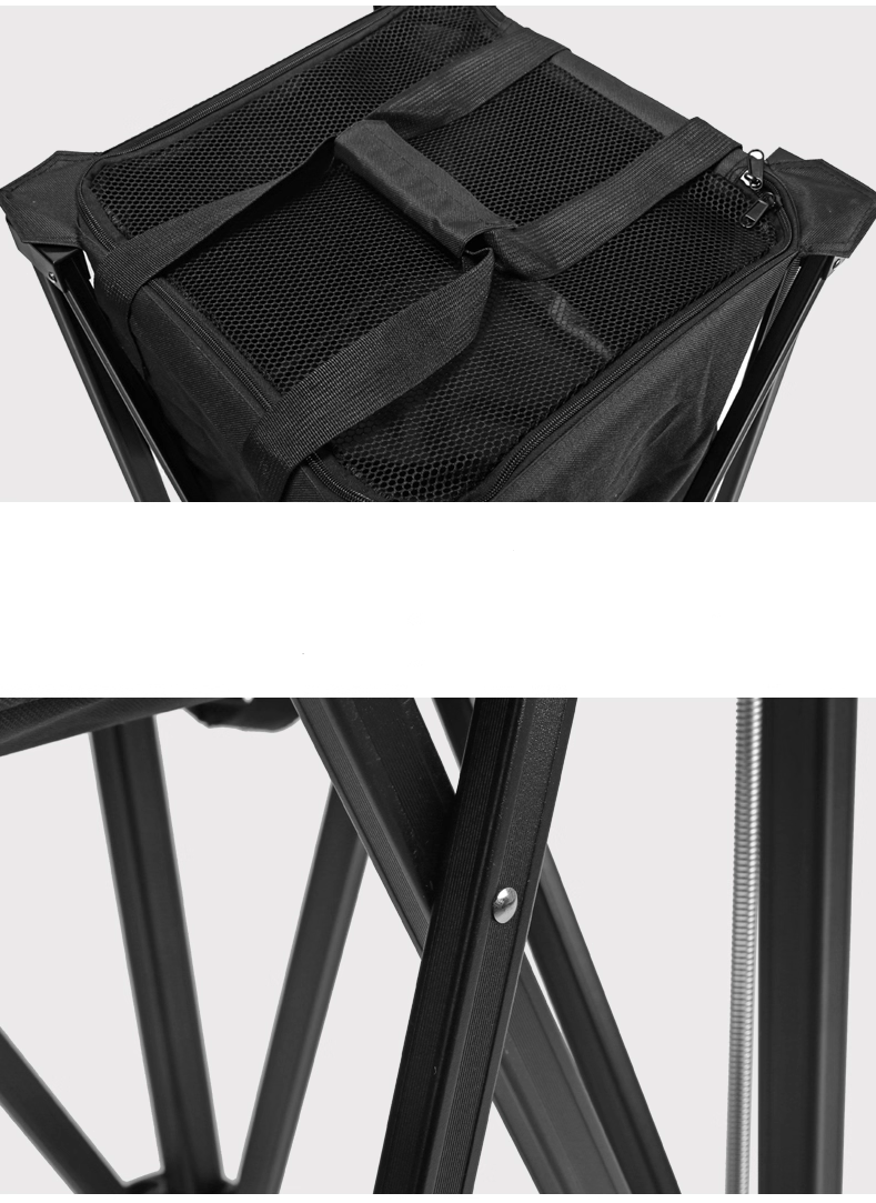 Black Portable Tennis Ball Cart Foldable Tennis Ball Hopper Basket w/Carry Bag