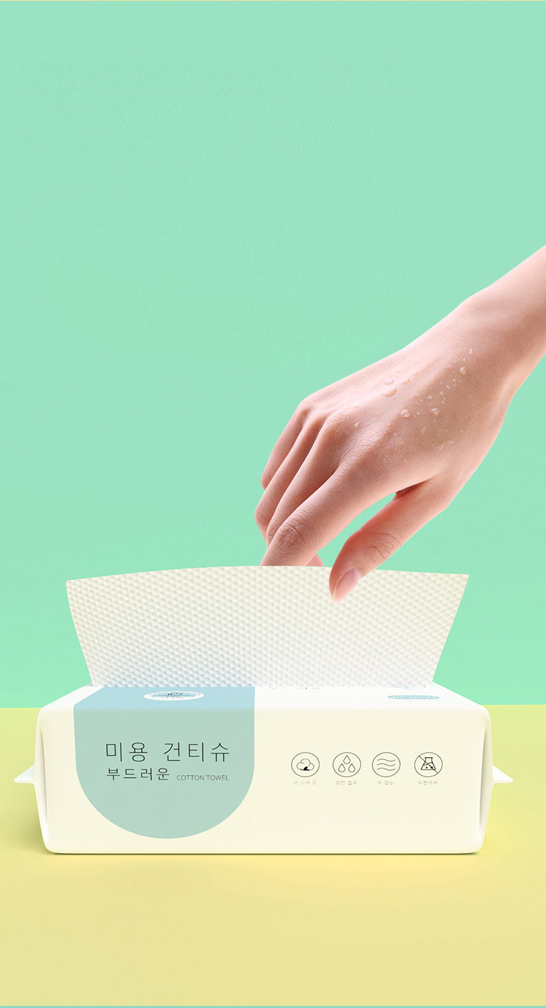 100% Cotton Facial Tissue, Disposable Face Towel Facial Cleansing Makeup Remover Wipes