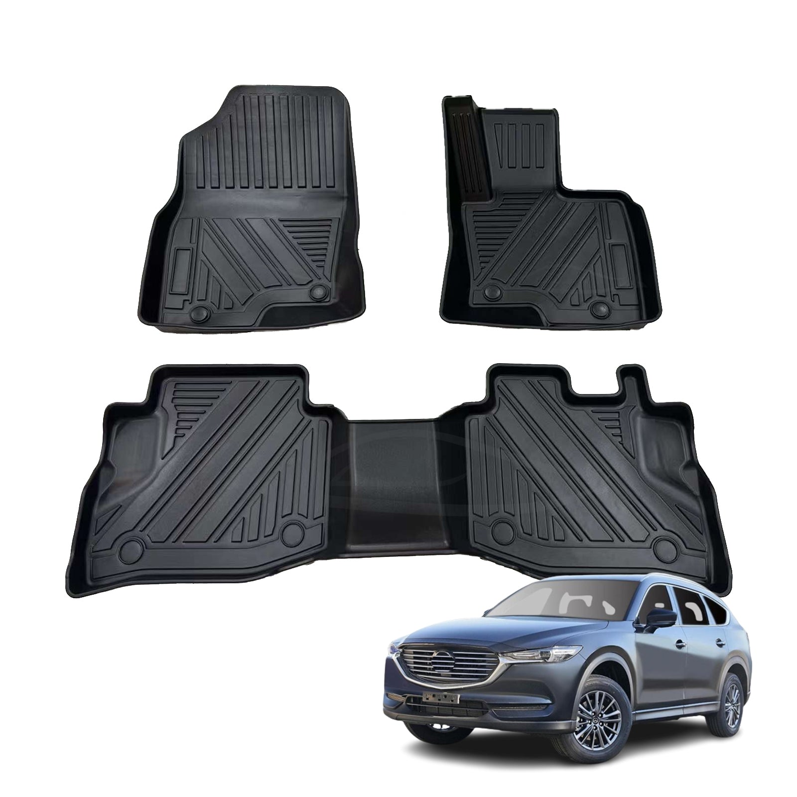 3D All-weather Floor Mats For Mazda CX8 CX-8 2018-2024