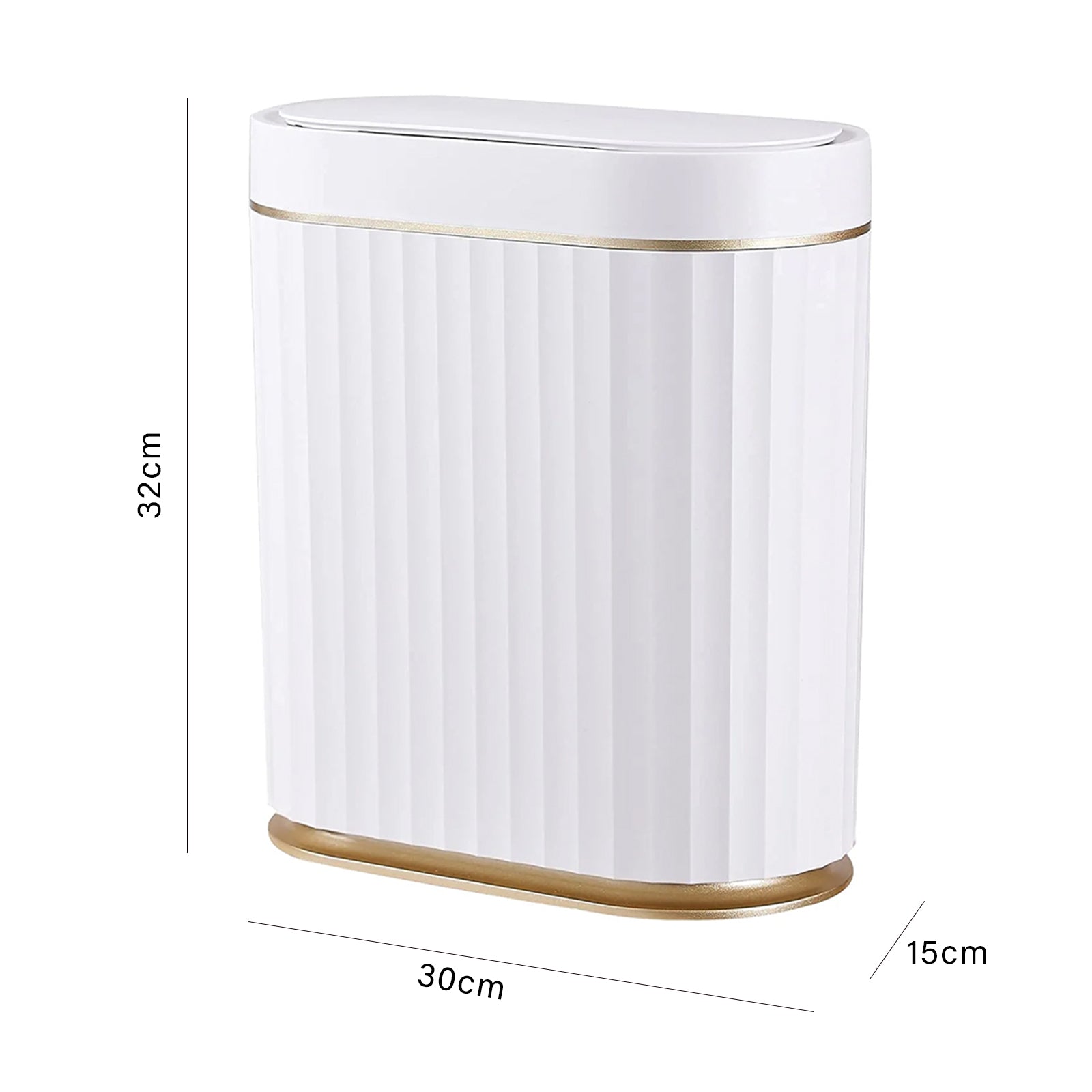 ELPHECO 2.5Gallons Bathroom Trash Can with Lid Automatic Garbage Can Slim Smart Trash Can, Small Plastic Trash Bin,  Narrow Motion Sensor Trash Can for Bedroom, Bathroom, Kitchen, Office