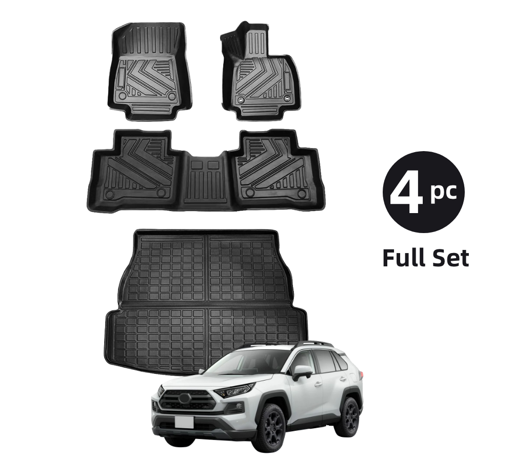 4Pcs Floor Mats And Liner Set For Toyota Rav4 2019-2023