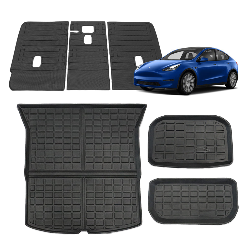 4Pcs BackSeats Protector And Boot Liners Set For Tesla Model Y 2022-2023