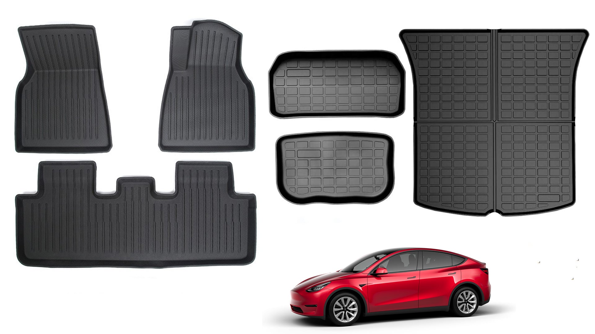 6Pcs Floor Mats And Liner Set For Tesla Model Y 2022-2023